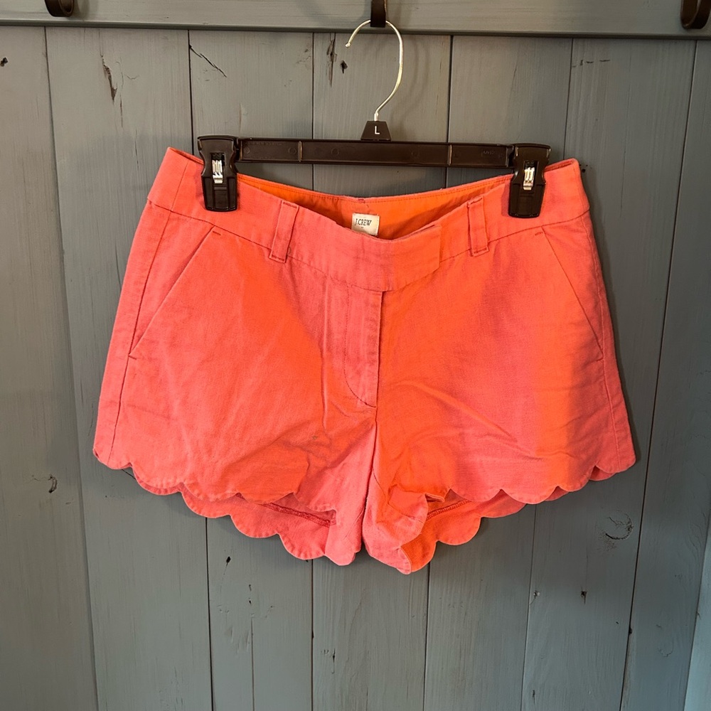 J. Crew Coral Scalloped Women's Shorts | Size 6